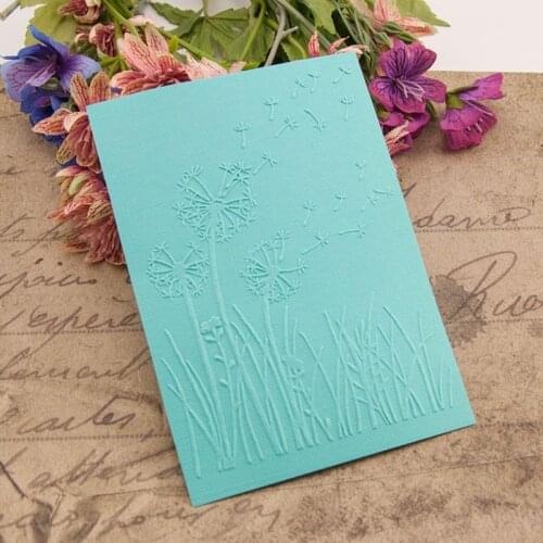 P15D Plastic Embossing Folder Template DIY Scrapbook Photo Album Card Making Decoration Crafts Dandelion