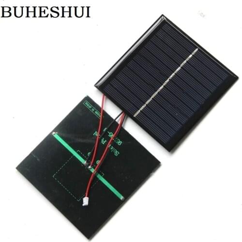 BUHESHUI 1W 5.5V Polycrystalline Solar Cell+PH2.0 plug terminal Wire/Cable DIY Solar Panel Charger For 3.7v Battery 2pcs 95*95MM
