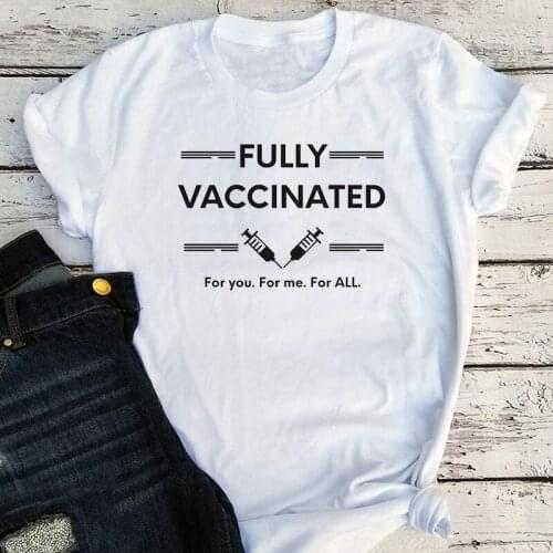 Vaccinated Tshirt Fully Vaccinated Aesthetic Clothes Gothic Funny Vaccine Shirt Summer Aesthetic Womens Clothing Summer Cool