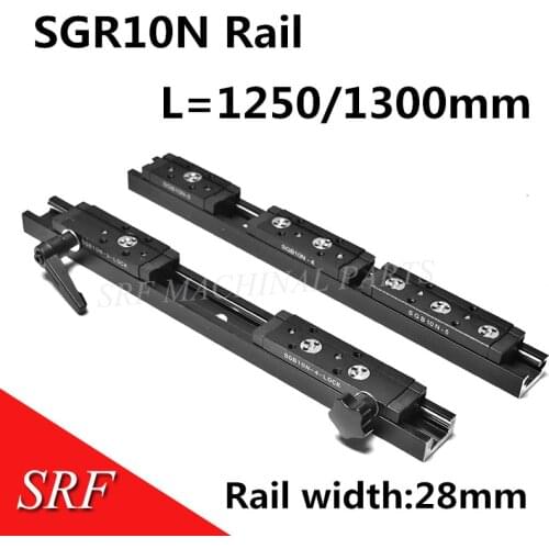 Rectangle wheel Linear Guide Rail 1pcs SGR10N L=1250/1300mm with SGB10N roller rail slide block