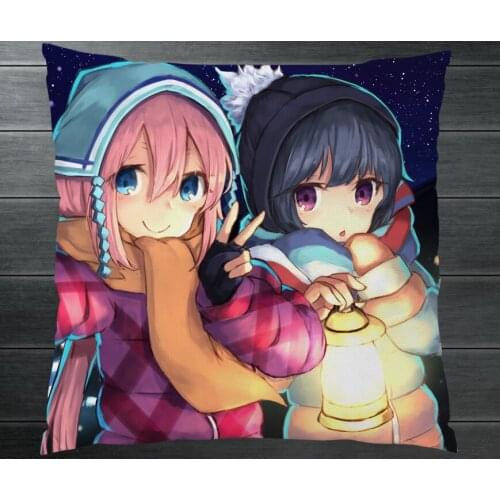 Laid-Back Camp Yuru Camp Nadeshiko Kagamihara Rin Shima Two Sides Pillowcase Fanart Pillow Cushion Case Cover Cosplay Gift P16