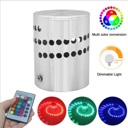 3W Colorful RGB Spiral Hole LED Wall Light Effect Wall Lamp With Remote Controller Wandlamp KTV Bar Party Decoration