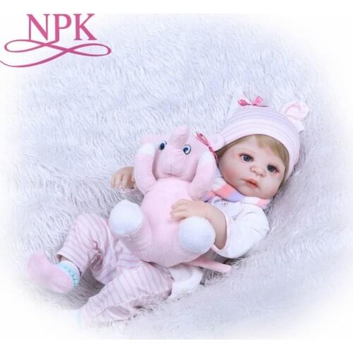 NPK 22'' Lifelike Reborn Bonecas Handmade Silicone Reborn Baby Doll Full Body Vinyl Baby Boy Fashion Children Birthday Gift Toys
