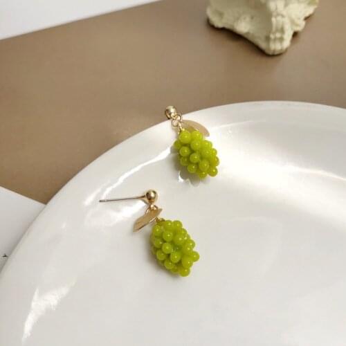 The Baroque Sell Like Hot Cakes Summer Is Pure And Fresh And Green Stud Earring Irregular And Fruit Long Pendant Stud Earrings