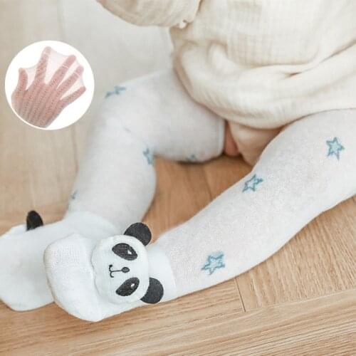 Spring summer new mesh breathable newborn Pantyhose baby stockings cute cotton soft cartoon toddler kids baby boy girl tights