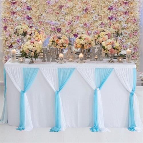 Crossing Panel Design Table Skirts Round Rectangle Table Baby Shower Birthday Party Wedding Decor Table Skirting Tablecloth