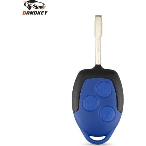 Dandkey Replacement Remote Car Key Shell Fob 3 Buttons For Ford Transit Case Connect Set Blue Case Key Styling Cover FO21 Blade