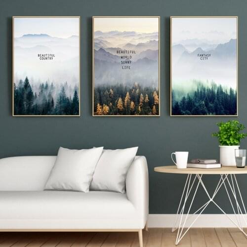Modern Home Decor Forest landscape Pictures Wall Art Canvas Painting Posters and Prints Wall Pictures for Living Room decoration