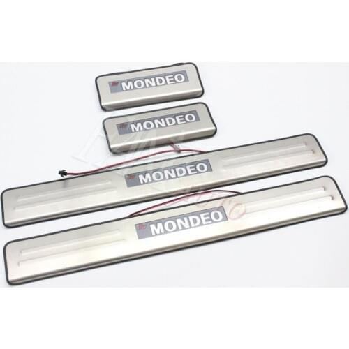 Stainless Steel Led Door Sill Scuff Plate Guard Protector Trim For Ford Mondeo MK4 2010-2014