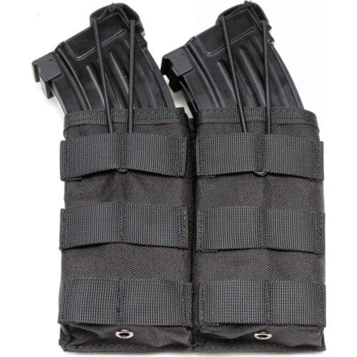 Tactical Magazine Pouch Holder MOLLE Double Open-Top Mag Pouch AK M4 M16 AR15 5.56 Magazines Rifle Airsoft Paintball Accessories