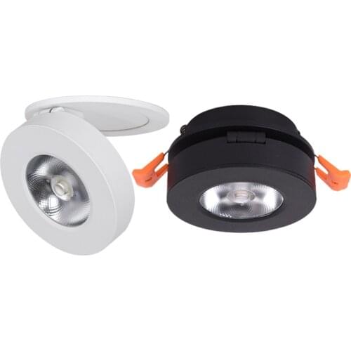 Ultrathin 10W LED Down Lamp, 7W/5W 90 Degree Foldable and 360 Degree Rotatable COB LED Ceiling Spot Light White /Black Shell