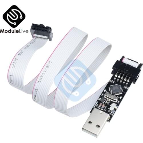 USBasp USBISP 3.3V / 5V AVR Programmer USB ATMEGA8 ATMEGA128 Microcontroller EEPROM Support for AVRDude 10 pin ISP interface