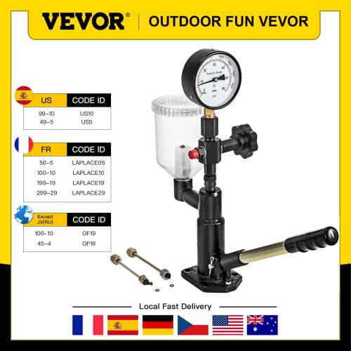 VEVOR Diesel Fuel Injector Nozzles Tester with Dual Scale Gauge Common Rail Diesel Tester Tool for Automobiles Trucks Tractors