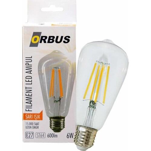 ORBUS pop up ORB-STC6W FILAMENT BULB ST64 6 WATT E27 600 LMN WHITE LED LIGHT BULB