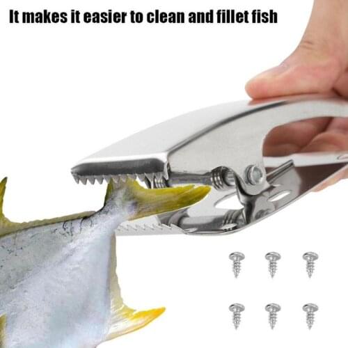 Stainless Steel Fish Fillet Clamp Deep-jaw Fish Tail Clip Screws For Fishing Board Pesca Fish Cleaning Tools Fish Fillet Clamp