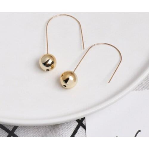 Simple Design Punk Gold Color Round Ball Earings Stainless Steel Earrings For Women Girls Jewelry Wholesale Oorbellen