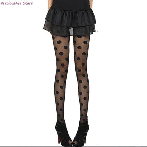 1PCS Women Sexy Black sheer Big dot Lace Tights Pantyhose Slim stockings Dot Tights Fashion Accessories Wholesale