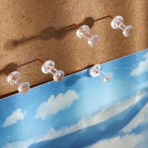 100pcs/box Acrylic Metal Map Tack Push Pins Acrylic Head with Steel Point, Cork Board Safety Colored Thumbtack Office School Hot