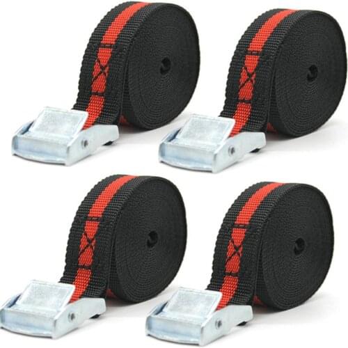 4PCS Luggage Belt Cam Tie Down Lash Buckle Strap Nylon Cargo Bag Pack Travel