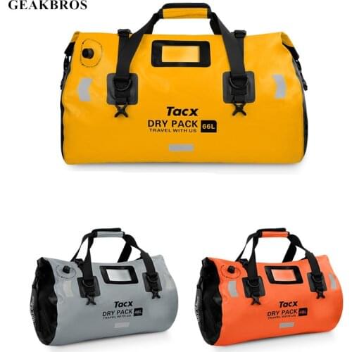 48L/66L Mountain Road Bicycle Trunk Bag Motorcycle Waterproof Tail Bags Back Seat Bag Travel Motorbike Cycling Sport Luggage