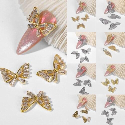 Butterfly Aurora Butterfly Nail Art Decorations AB Colorful 3D Flying Butterflies Zircon Nail Ornaments DIY UV Manicure Tool