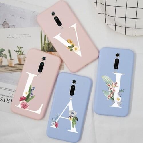 Letter TPU Case For Xiaomi Redmi K20 Pro Mi 9T A3 CC9E Case Cover Silicone Soft Alphabet Flower For Xiomi Mi9T Pro Case