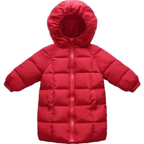 Childrens Down Cotton Coat Thick Medium And Long-style Boys'cotton Outwear, Girls' Cotton Down Parka