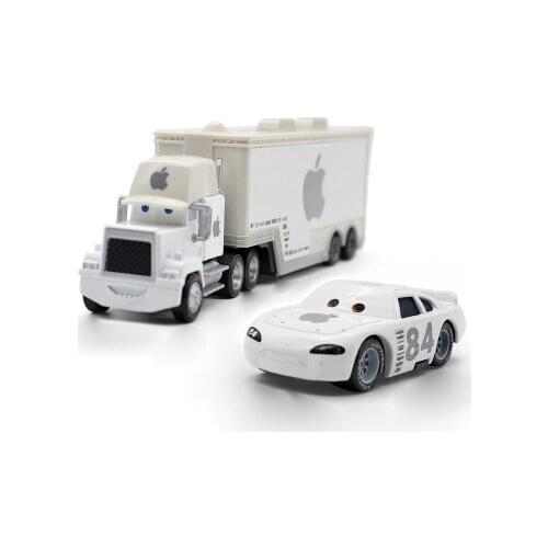 Disney Pixar Cars Lightning Mcqueen 2pcs/Lot Apple Mack Uncle Truck & Racer 1:55 Diecast Metal Alloy Modle Toys Car Gift For Kid