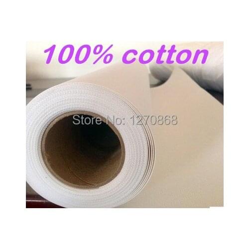 Long enough 60"*30m solvent outdoor pure cotton canvas roll for (eco)solvent ink print