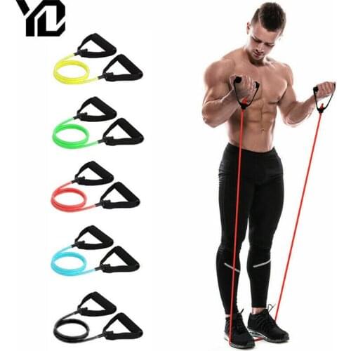 120cm 5 Levels Yoga Pull Rope Resistance Bands TPE Elastic With Handles Fitness Exercise Gym Home Workout Excerciser Training