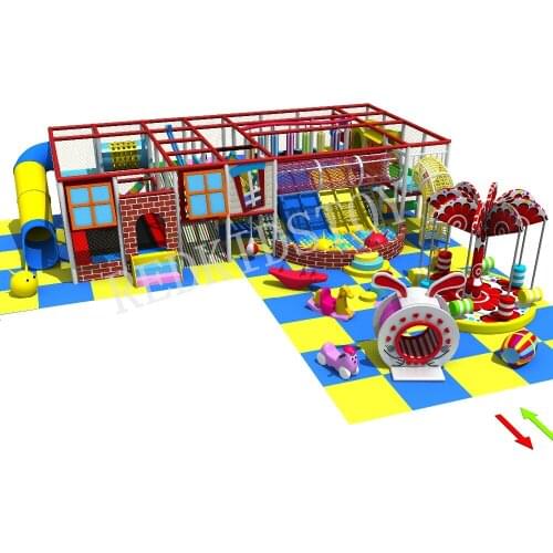 CE Approved Premium Quality Electrical Indoor Playground With Palm Tree&Tunnel HZ-181225