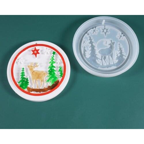 DIY Crystal Resin Mold Christmas Tree Love Snowman Pendant Tag Decoration Epoxy Resin Casting Mold Ornament Mirror Silicone Mold