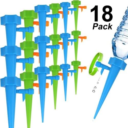 18pc Automatic Drip Irrigation Tool Spikes Flower Plant Garden Supplies Useful Self-Watering Device Adjustable Water