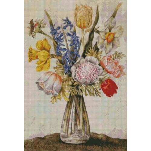 Oil painting Vases, Flowers Top Quality Embroidery Needlework 14CT Unprinted Cross Stitch Kits DIY Arts Handmade Home Decor