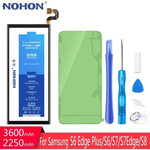 NOHON Li-Polymer Battery For Samsung Galaxy S6 G920F S6 Edge Plus G928F S7 G930F S7 Edge G935F S8 G950F Replacement Batteries