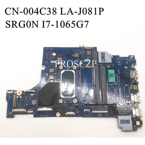 For DELL Laptop Motherboard CN-004C38 004C38 04C38 LA-J081P With SRG0N I7-1065G7 100% working well
