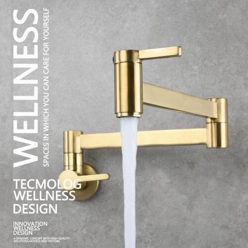 Copper square double on off basin faucet kitchen wall type foldable single cold faucet mop pool extended faucet