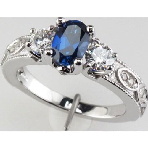 Modyle Fashion 100% Real Ring Womens 5mm Round Engagement Ring Fine Jewelry Drop Shipping