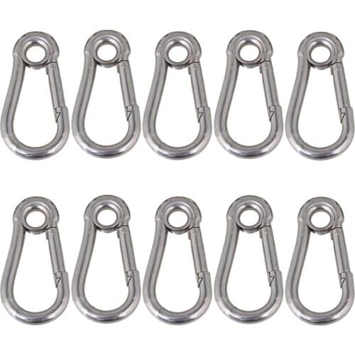 M5 Secure Lock 304 Stainless Steel 50mm Hook Carabiner Eyelet (20Pcs or 10Pcs or 5Pcs)