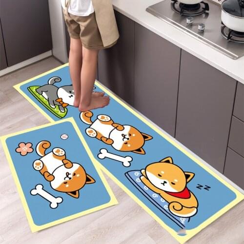Waterproof Oilproof Kitchen Mat Antislip Bath Mat Soft Bedroom Floor Mat Living Room Carpet Doormat Kitchen Rug