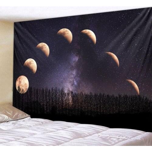 Night starry sky big tapestry landscape moon living room bedroom hanging cloth bohemian psychedelic wall decoration 6 sizes