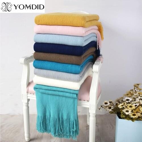 YOMDID Solid Color Blanket Thread Blankets Soft Shawl Scarf Large Towel for Autumn Winter Travel Nap Living Room Home Decoration