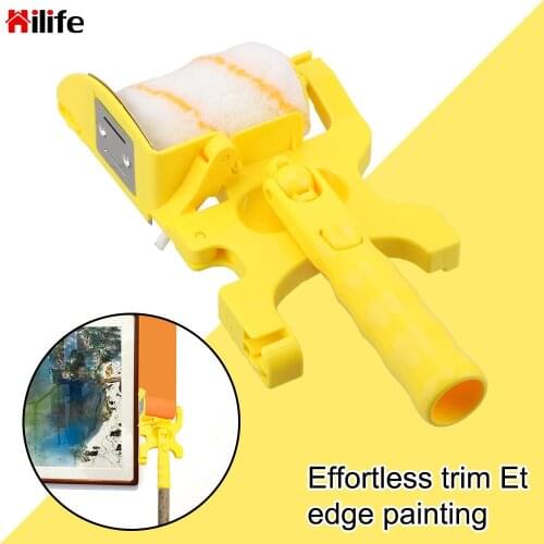 Roller Brush Wall Painting Tool for Home Wall Ceilings Clean-Cut Paint Edger Roller Paint Brush Wall Decorative Handle Tools