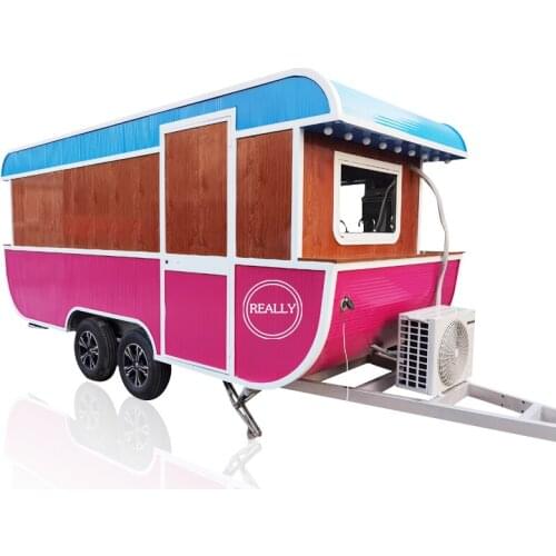 Christmas Towable Food Trailer Street Mobile Kitchen Outdoor Food Vending Truck for Sale Commercial Ice Cream Carts Promotion