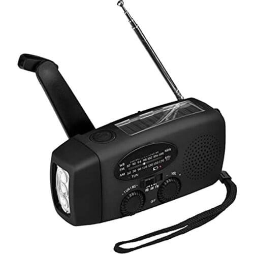 Hand Crank Emergency Solar Radio Phone Charger LED Flashlight for Survival