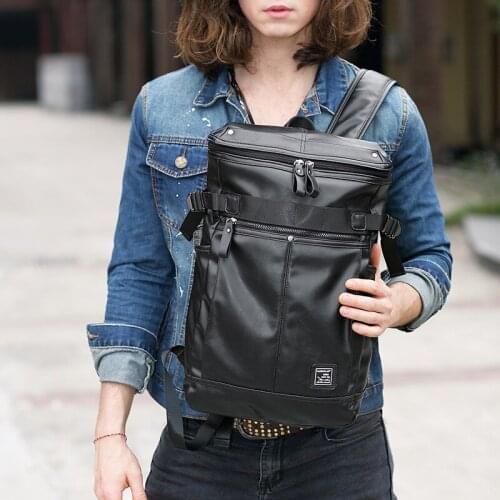 2019 New Fashion Waterproof backpack Men Backpack Leather Bookbags Mens PU School Bags Male Functional Bags Big Capacity Men Bag