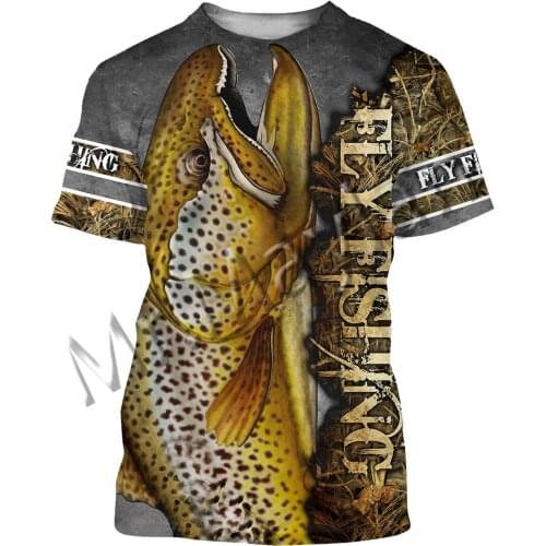 Fashion Animal Fly Fishing Art Mens Leisure T-shirt 3D Print Men/Women Casual Streetwear / O-neck / T shirt Tank Harajuku S-143