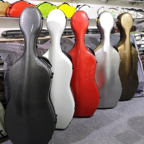 Most popular carbon fiber cello case 4/4 cello case carbon fiber cello hard case 3.6kg CC-02