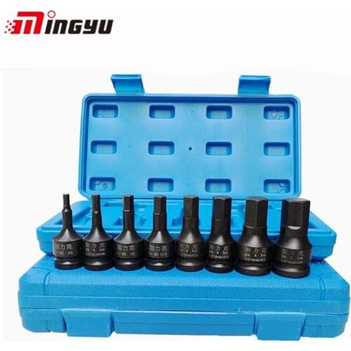 1/2 Inch 60mm Long Impact Hex Bit Socket H4 H8 H10 H14 H17 H19 Hexagon Wrench Head For Power Tool Auto Repair Tool Set