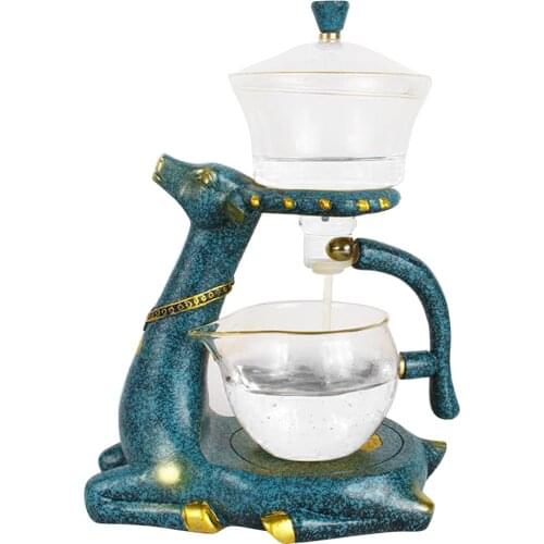 Glass Teapot Infuser Magnetic Drip Pot Teacup Tea Pot with Base Ornament